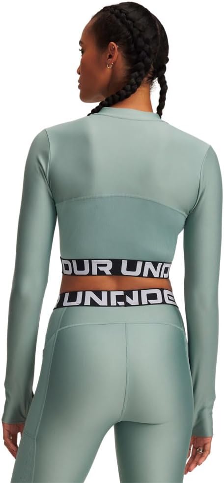 Under Armour 1388692-348-XXL HeatGear Rib 1/4 Zip LS Silica Green XXL