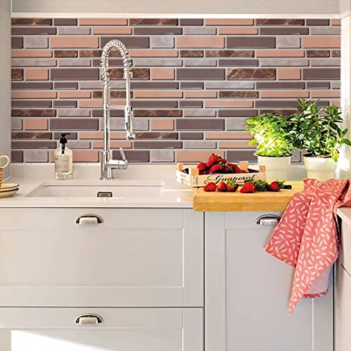 Livebor Peel and Stick Wallpaper Backsplash Kitchen Wallpaper 11.8inch x 393.7inch Bathroom Wallpaper for Kitchen Backsplash Faux Tile Contact Paper Countertop Removable Self Adhesive Wallpaper - Thumbnail 6