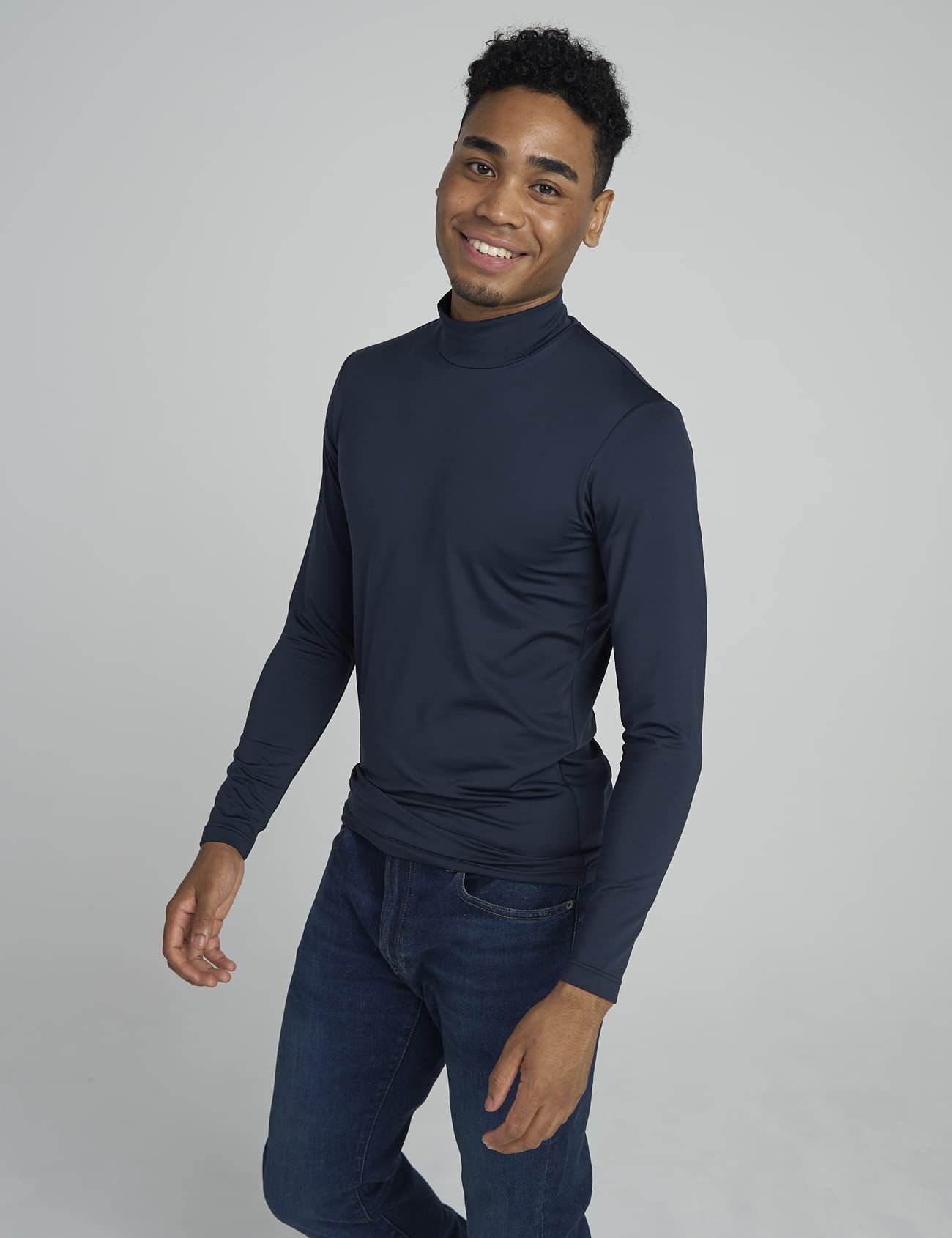 LAPASA Maglia Termica da Uomo con Collo Alto Finto in Micropile - Abbigliamento Termico Traspirante Maniche Lunghe Fodera in Pile Strato Base M102/M123/M132