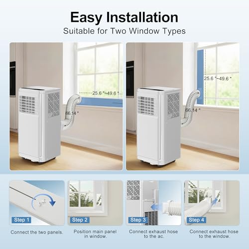 Uthfy 10,000BTU Portable Air Conditioners, 4-in-1 AC Unit with Cooling, Fan & Dehumidifier and Sleep, 4 Modes, 24H Auto On/Off Timer, Indoor Room Air Conditioner to 450 Sq.ft, for Bedroom, Office by Uthfy - Used condition - Image 7