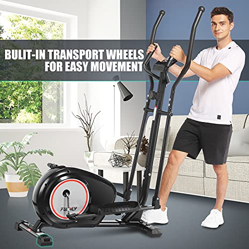 FUNMILY Elliptical Machine for Home, YQ-2308 Elliptical Machine Cross Trainer with APP, Adjustable 8 Level Magnetic Elliptical with LCD Monitor and Pulse Sensors Max Capacity 320lbs