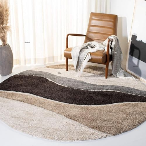 Image of Vintage Threads (New Leher 4x4 Ft Shaggy Carpet for Living Room & Bedroom | Ultra Soft Plush Long Pile Rug | Thick Fluffy 3D Modern Floor Carpet | Cozy Luxury Home Decor Rug