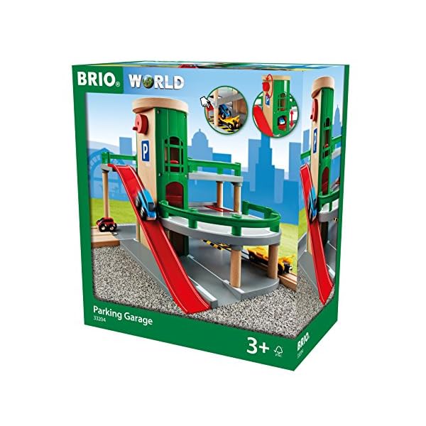 BRIO World 33204 Parkhaus, Straßen & Schienen – Eisenbahnzubehör für die BRIO Holzeisenbahn – Empfohlen für Kinder ab 3… – Bild 4