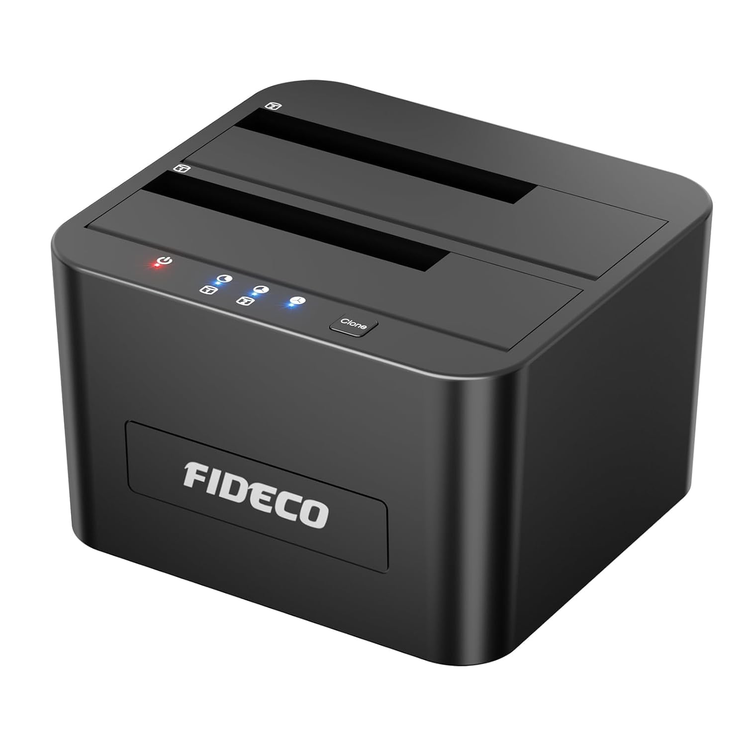 FIDECO External Hard Drive Docking Station, Hard Drive Dock for 2.5 and 3.5 inch SATA HDD SSD, HDD Docking Station with Dual Bay, USB 3.0 Hard Drive Reader, Support Offline Clone and UASP