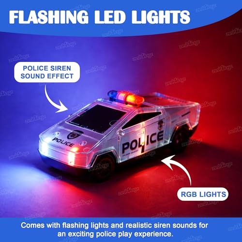 Image of Zest 4 Toyz Police Car Toy for Kids Push and Go Vehicle Toy Friction Patrol Vehicle with Lights & Sound Effects Toy for Kids