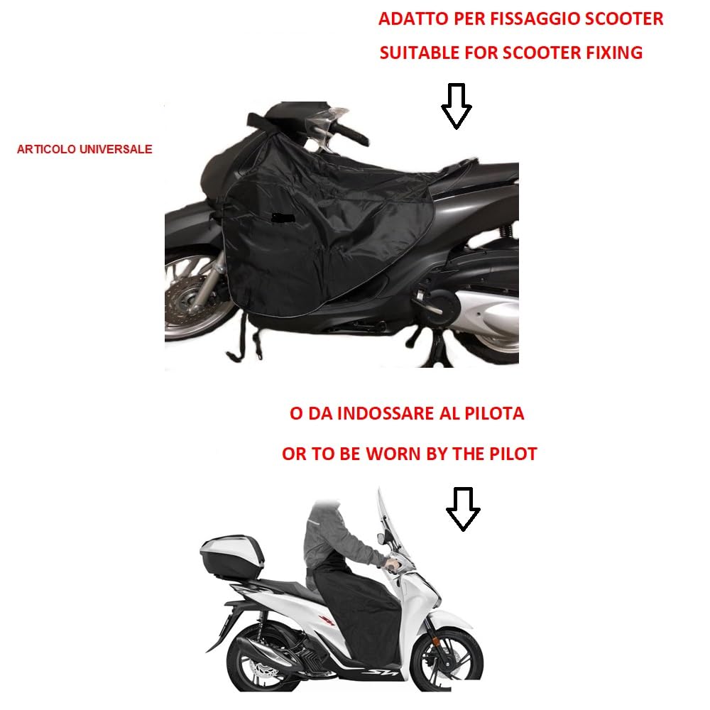 Compatible avec GILERA Nexus 125 Couvre-Jambe en Polaire IMPERMÉABLE Couverture Thermique pour Scooter ET MAXISCOOTER Tablier DE Poitrine avec Fourrure SYNTHÉTIQUE