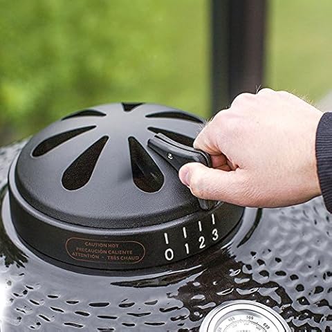Dracarys Charcoal Kamado Cast Aluminum Top Vent Chimney for Vision Grills Classic B Series 18 Inch Pit Boss 71220, 71240 Cover