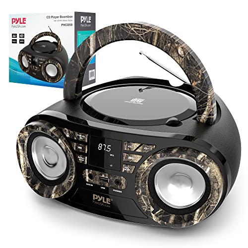 PYLE CD PLAYER PORTABLE, CD PLAYERS FOR HOME, PORTABLE CD PLAYER, 50W MAX POWER, WIRELESS BT STREAMING, AM/FM RADIO, USB PORT, INCLUDES AC/DC POWER CORD, 3.5MM AUX INPUT, HEADPHONE JACK by Pyle - Used condition - US$33.54