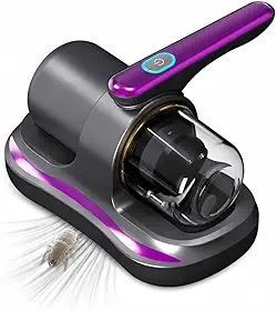 Aspirador de Pó Antiácaro Portátil com Luz UV, Sucção Potente e Função Esterilizadora, Ideal para Colchão, Sofá, Travesseiros e Estofados, Limpeza Profunda de Poeira e Pelos
