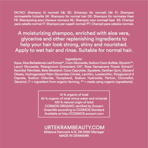 Urtekram Shampoo Rose für normales Haar 250 ml – Vegan und biologisch