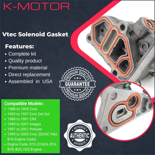 Vtec Solenoid Gasket - Compatible With Honda-Acura Models Integra Civic Prelude D15 D16Z6 B16 B18 H22 | K-Motor Performance #TOP2