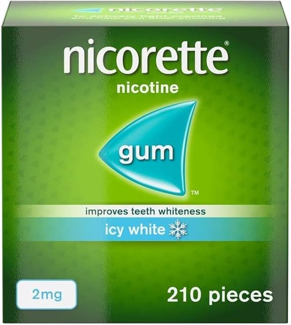 Nicorette Icy White Gum Nicotine 210 Piece, 2 mg