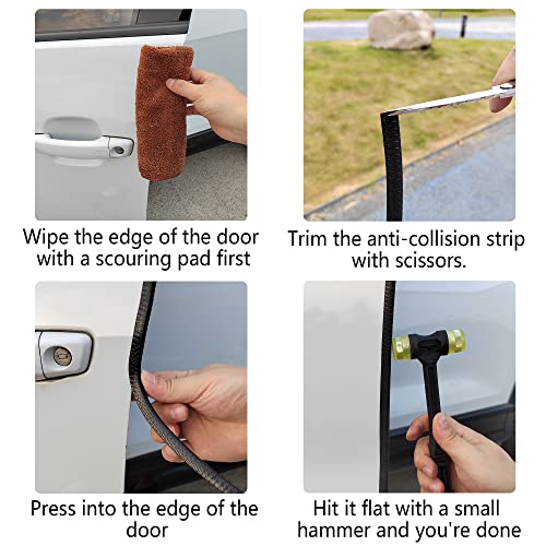 Car Door Protector Edge Guards Black Universal Rubber Car Door Edge Protector U Shape Automotive Door Entry Guard,Fits For Auto Door Edge Trim Molding For Sedans,Suv,Atv,Trucks,Boats 32Ft(10M Black #TOP5