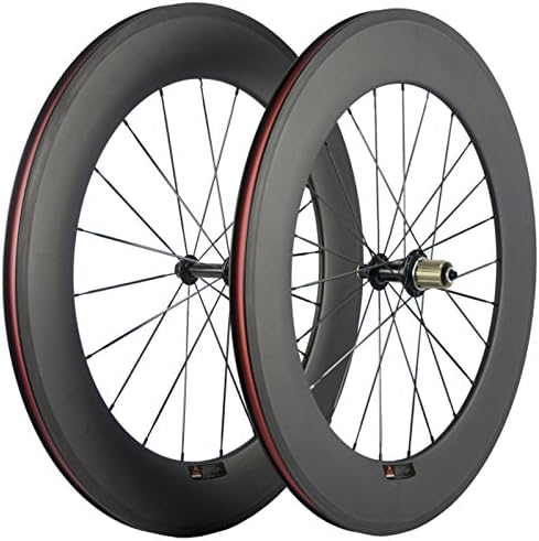 Ibicycle 88mm Clincher 23mm Width Carbon Wheelset 3K Matte Bicycle Wheels with Powerway R13 Hub