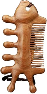 NEIDE Massage Comb Gua Sha Comb Scalp Massager Sandalwood Head Massager for Hair Growth Head Massager Scalp Stress Relax Gift for Women (Fish Type)