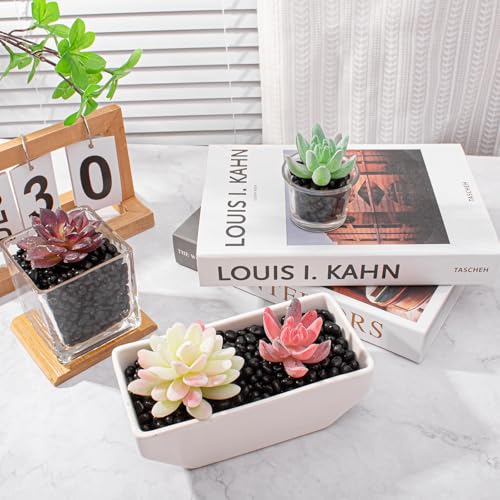 Image of Keedolla 2 lbs /900g Aquarium Fish Tank Gravel Rocks Glass Pebbles Gemstones, Black Glass Stones Vase Filler for Fountain Succulent Plant Decorative Rock Pebble Stone