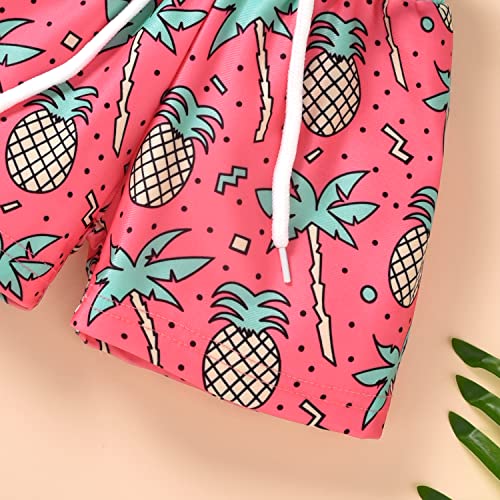 Hiha Infant Toddler Baby Boys Swim Trunk Swimming Shorts Swimsuit Beach Swimwear Bathing Suit For Little Boys Kids, Pink Pineapple, 12-18 Months #TOP3