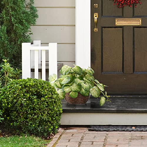 Inqcmy Artificial Plants For Home Office Table Garden Decor, Vine Flower With Decorative Vase, Artificial Scindapsus Silk Flower Arrangements, Fake Green Ivy Vines In Baskets(Light Yellow) #TOP4