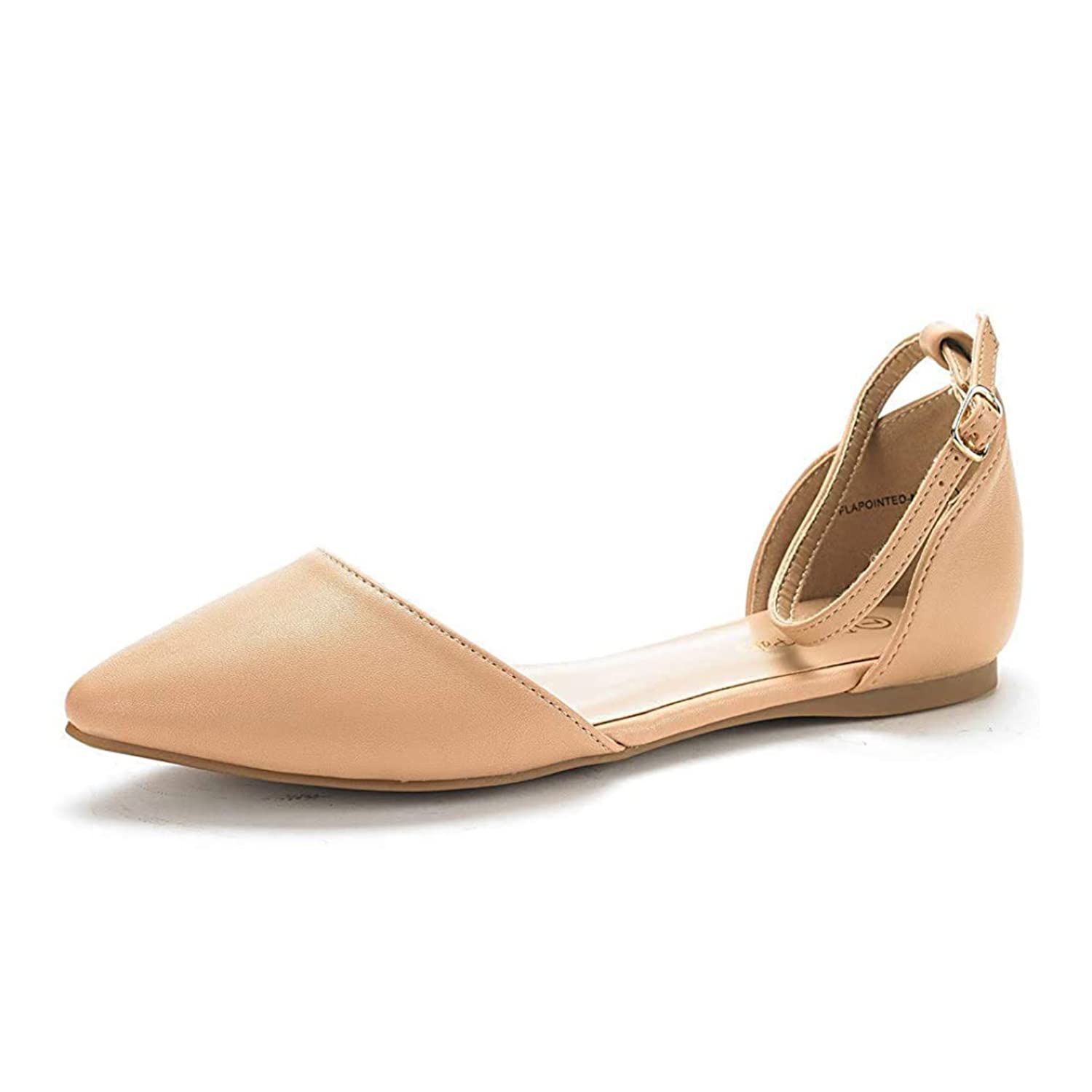 DREAM PAIRS Flapointed Women's Casual D'Orsay Pointed Plain Ballet Comfort Soft Slip On Flats Shoes