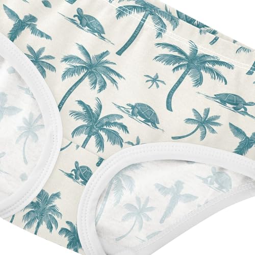 Girls Underwear Soft Cotton Tropical Trees Turtles Kids Panties in Sizes 2/3t, 4t, 5t, 6 and 84