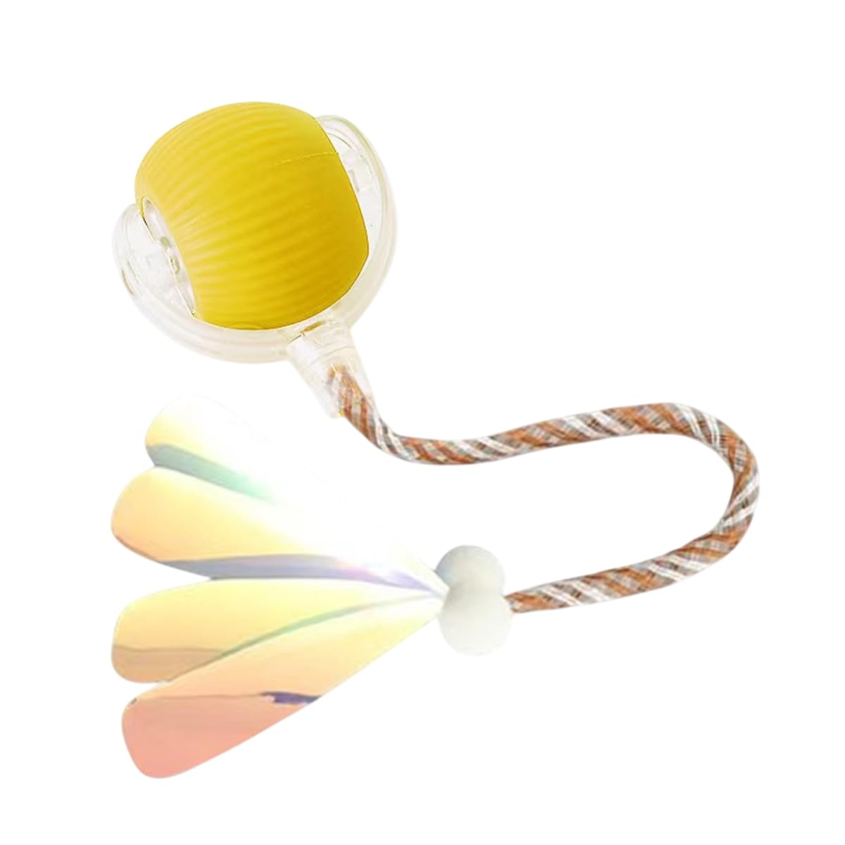 Interactive Cat Toy Ball, Smart Automatic Moving Pet Toy for Boredom Relief, 3 Play Modes Self Rolling Kitten Ball with Obstacle Avoidance for Indoor Cats Dogs, USB Rechargeable Exercise Tool (Yellow)