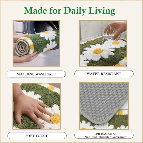 Image of Dream Weaverz 2000 GSM Super Soft Microfiber Bath Mat 40x60 cm | Ultra Absorbent Anti-Skid Quick Dry Bathroom Rug | Floor Mat for Bathroom, Bedroom, Kitchen, Home | Cute Design Bathmat