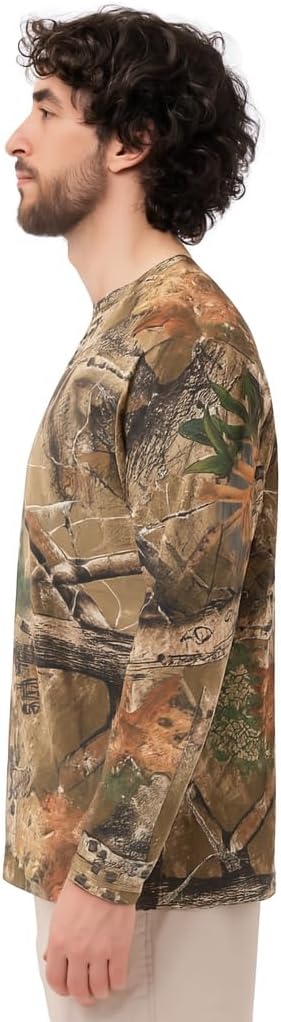 Realtree and Mossy Camo Crewneck Long Sleeve Tee Unisex Adult Cotton Hunting Shirts - Image 3