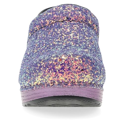 Image of Dansko Professional Glitter Slip-On Clogs for Women - Rocker Sole and Arch Support for Comfort - Shiny and Stylish Glitter Uppers