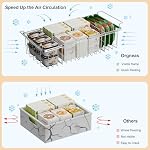 Orgneas Chest Freezer Organizer Bins with Dividers, 2Pcs Large Capacity Deep Freezer Baskets Expandable From 15.5" to 24.5" with Removable Divider Sheets for Easy Sort and Organize Frozen Food