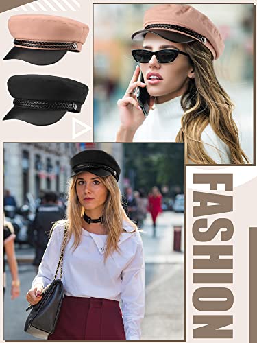 8 Pieces Newsboy Hats For Women Fiddler Cap Cabbie Baker Boy Cap Pageboy Visor Beret Hat For Women Ladies, 8 Colors #TOP5