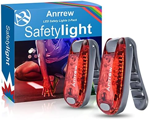 Anrrew Blinklicht Schulranzen Licht LED Sicherheitslicht 2er Set,Clip Reflektor Rucksack licht Lauflicht Kinderwagen Licht.Ideal für Jogger,Schultasche für Kinder, Kinderwagen、leuc