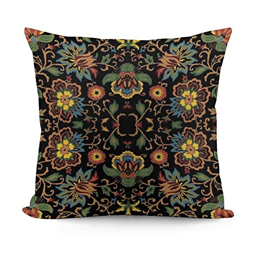 Rurals Vintage Antique Persian Carpet Print Decorative Pillow Covers Cozy Soft Throw Pillowcase Square Couch Cushion Cover For Home Decor Sofa Living Room Bed Car 18X18 Inch #TOP8
