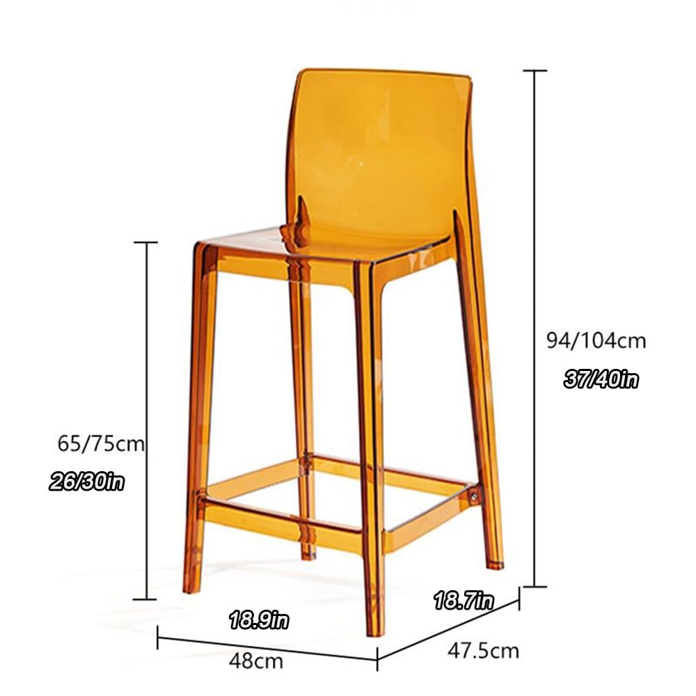 Barhocker aus Acryl, moderne 66 cm hohe Küchenthekenhocker ohne Armlehnen, stilvolles Design für Esszimmer und Zuhause