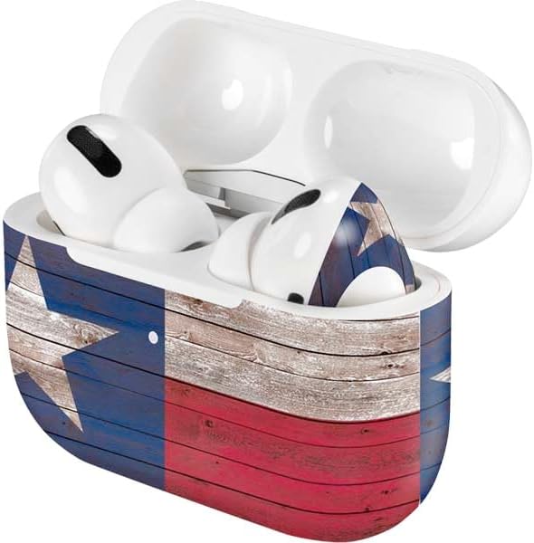 Skinit Decal Audio Skin Compatible with Apple AirPods Pro - Texas Flag Dark Wood Design