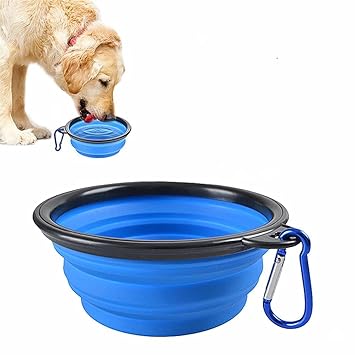 Paw N Pet Collapsible Silicone Dog Bowl (200 ML) Foldable Expandable Cup Dish for Pet Cat Food Water Feeding, Portable Travel Bowl with a Free Hook - Color May Vary