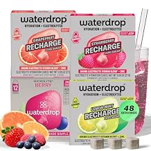 Waterdrop Microlyte Mix Sugar-Free Electrolytes for Fitness & Hydration 48 Drops with Magnesium, Calcium, Sodium + Zinc Electrolyte Water Flavoring in Strawberry, Grapefruit Berry & Lemon-Mint