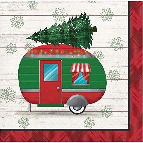 Creative Converting Christmas Classics Beverage Napkins, White