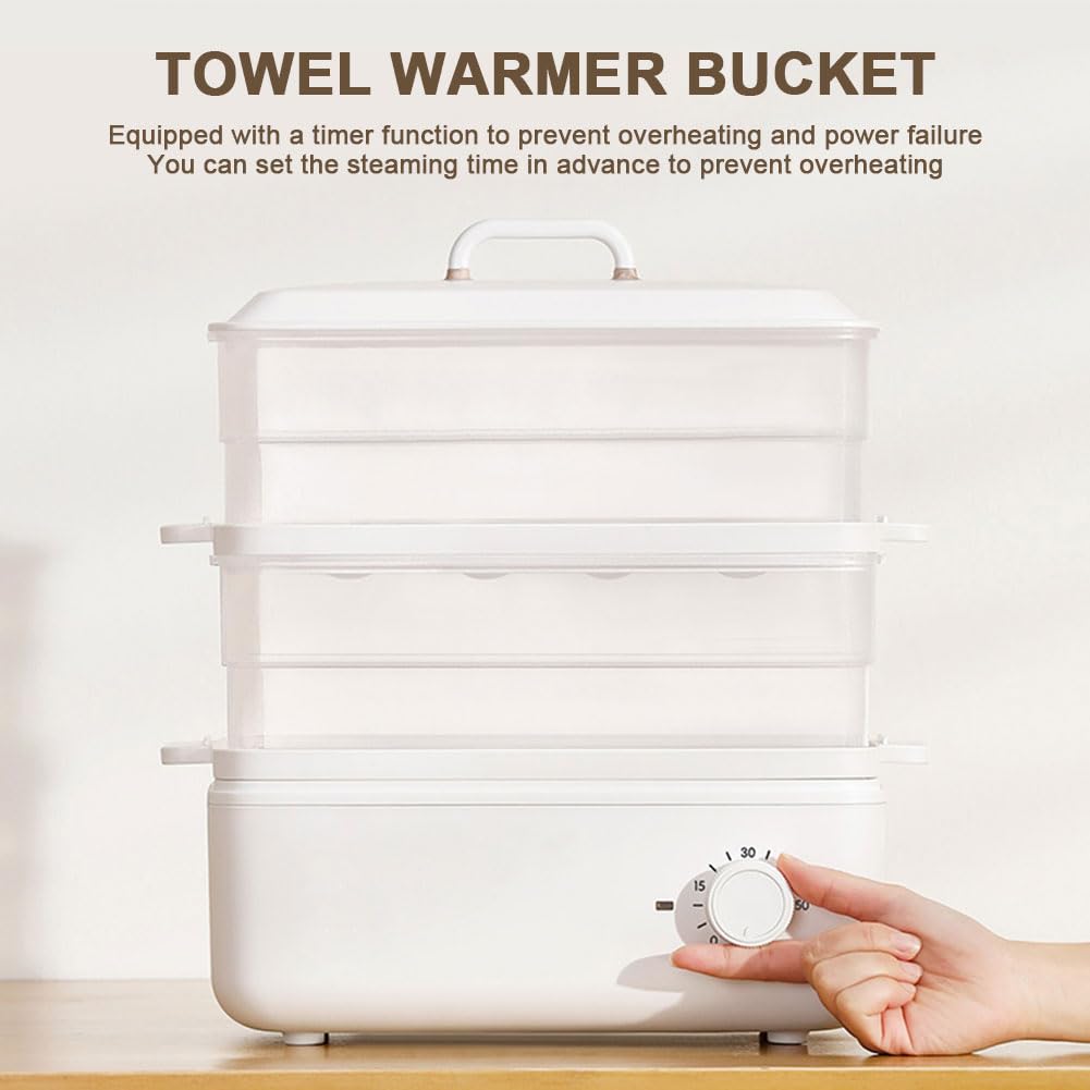 COSTWAY Chauffe Serviette Seau Chauffant 35 L avec Arrêt Automatique, Minuterie&Mode Séchage