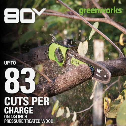 Greenworks 80V 10 In. Brushless Pole Saw with 2.0 Ah Battery & Charger - 1 Each by Greenworks - Used condition - Image 2