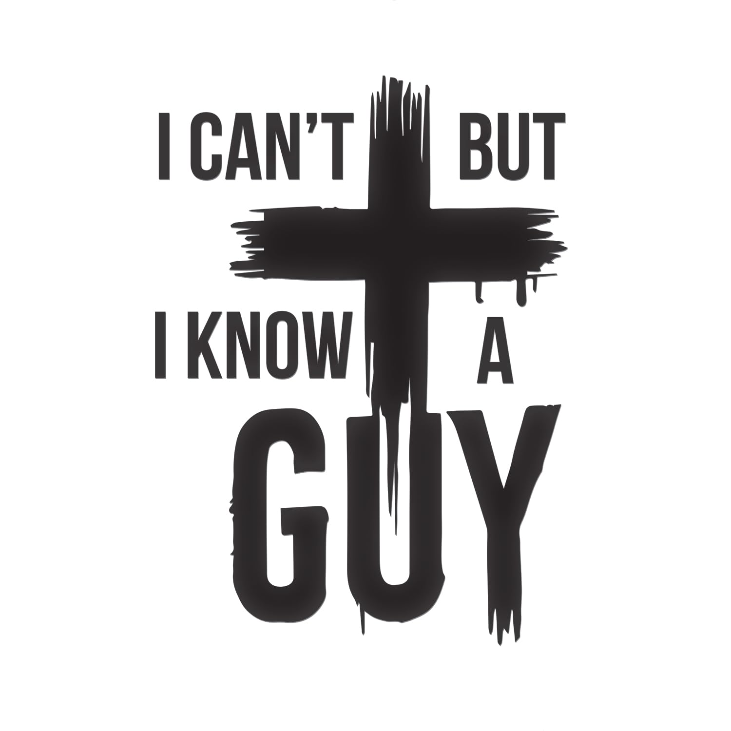 (2 Pcs, 4.8'' x 6.6'', Black) - No Background - Durable and Waterproof of I Can't, But - Christian Jesus Cross - Sticker Decal for Laptops, Water