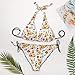 Mushroom Tomato Pizza Print Bikini Sets for Women, Two Piece Swimsuit Bathing Suit for Women Triangle Bikini Multicolor