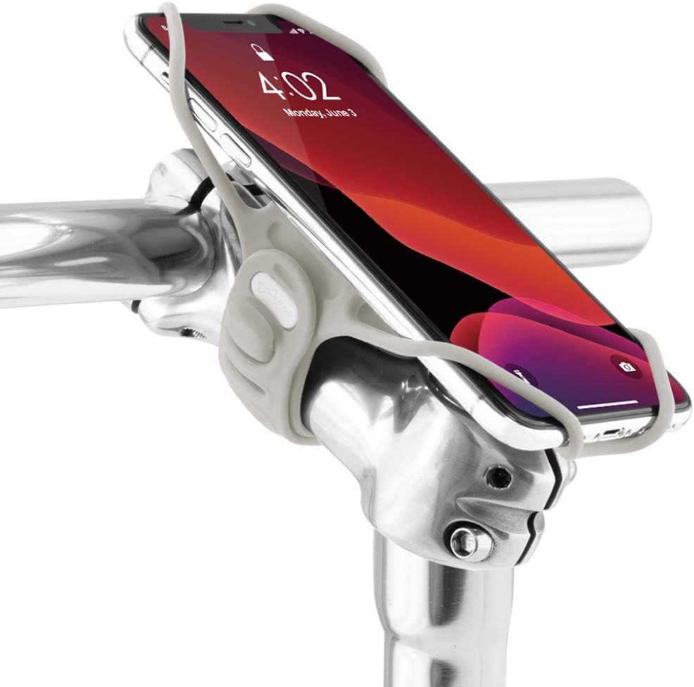 【Bone】Bike Tie Pro 3 Bike Phone Mount Bicycle Phone Holder for Stem Mounting 4.7"-7.2" Cell Phones, Ultra Light Phone Mount for Bike Motorcycle Road Mountain Bicycle Accessories - Gray