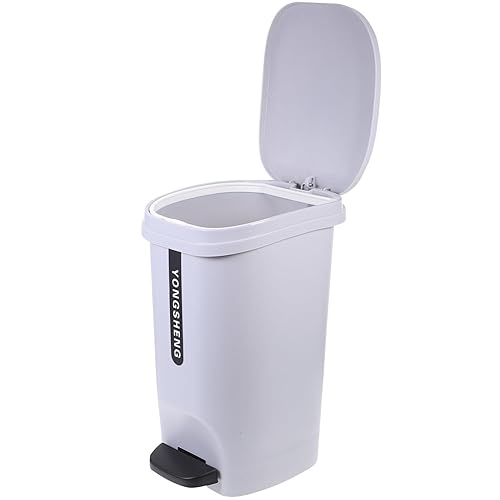 Zerodeko Basurero de plástico de estilo nórdico de 10 litros, cesta de basura grande y delgada para baño, con pedal de pie, contenedor de basura