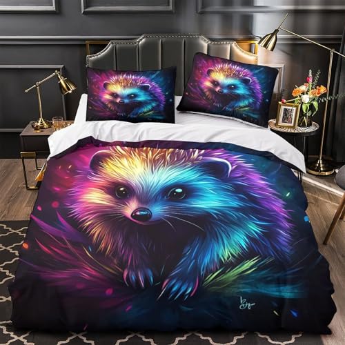 Housse de couette microfibre de qualité supérieure avec motif hérisson 3D durable et lavable - 2
