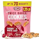Cooper Street Twice Baked Mini Biscotti Italian Style Cookies - 1.25 Pound of Cherry Chocolate Gourmet Cookies Ideal With Coffee Or Tea | Peanut and Dairy Free Low Sodium Breakfast or On-The-Go Snack