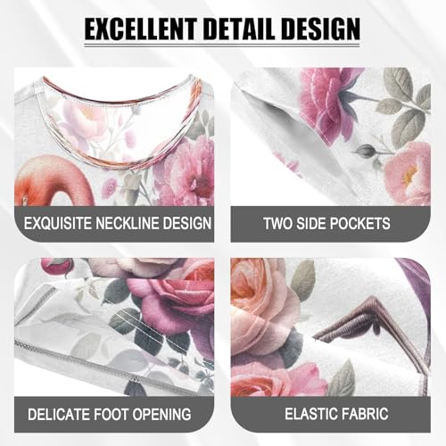 senya Short Sleeve Pajamas Sets Summer Cotton Sleepwear Flamingo Standing4