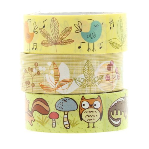 Woodland autoadesivo Masking Tape 3 rotoli