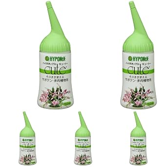 Hyponex Japan Cute Fertilizer and Energizer for Cactus and Succulents, 5.1 fl oz 150 ml, Can Be Used Without Diluting x5