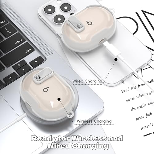 Coque Beats Studio Buds Plus transparente avec mousqueton pour le sport