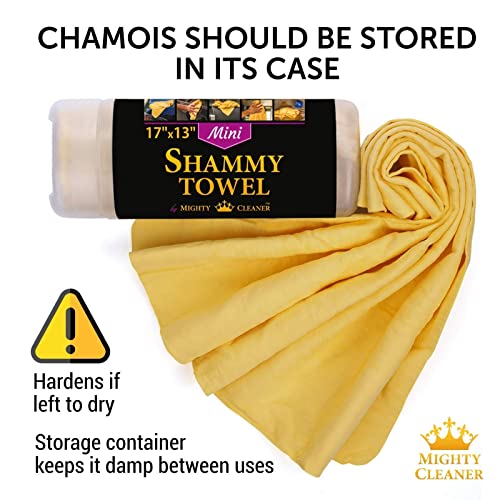 Premium Mini Chamois Cloth For Car - (2 Pack + 1 Towel Free) - 17”X13” - Super Absorbent Car Shammy Towel - Scratch-Free Shammy Cloth For Car #TOP5